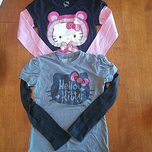 Girls 7/8 Long Sleeve Hello Kitty 2 Pack